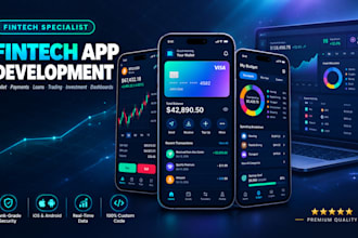 develop a fintech app, payment wallet app, loan app bank app for ios and android