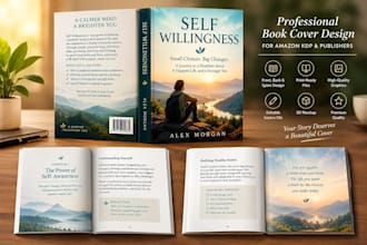 design a minimalist self care journal and wellness workbook cover for KDP