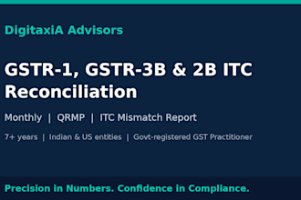 prepare gstr1, gstr3b and 2b itc reconciliation for your business