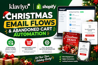 create klaviyo christmas email flows and abandoned cart automation