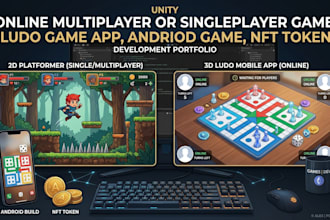 online multiplayer or singleplayer game, ludo game app, andriod game, nft token