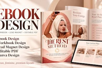 design canva ebook, workbook, lead magnet and canva PDF