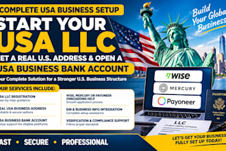 do USA bank creation, mercury, wise, and USA llc registration ein number