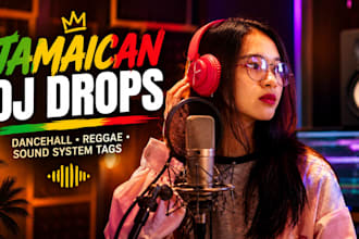 create jamaican female dj drops, dj tags, dancehall hype tags for reggae djs