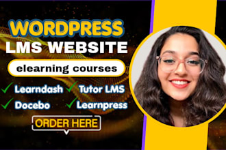 build professional wordpress elearning portal with lms and student dashboard