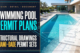 draw stamp swimming pool permit drawing with structural and me city permit plan