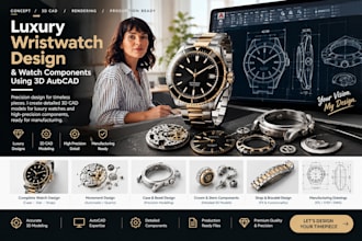 design luxury wristwatches and watch components using 3d autocad