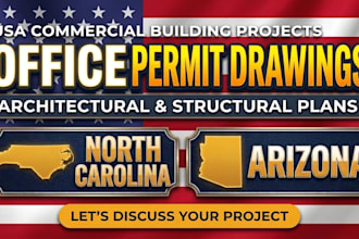 nc arizona office building permit drawing as architect and structural engineer