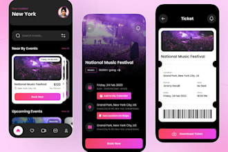 develop an event booking mobile app for android and ios