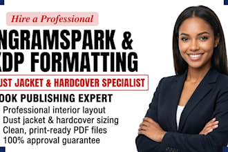 do ingramspark book formatting, dust jacket hard cover, and publishing