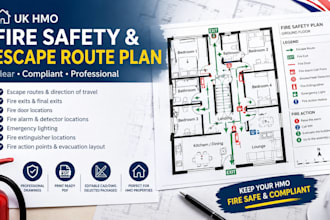 create UK hmo fire safety and escape route plans