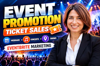 event promotion, ticket sales, webinar, concert, shows eventbrite marketing