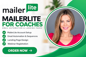 setup mailerlite coaches email automation landing page webinar registration