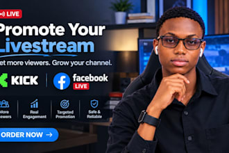 promote kick livestream or facebook livestream to boost viewers