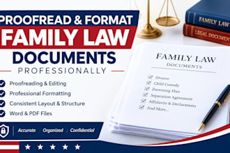 proofread and format family law documents professionally