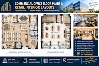 design commercial office floor plans and retail interior layouts