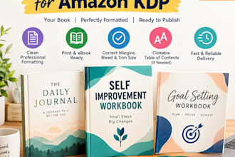 format books, journals, and workbooks for amazon KDP