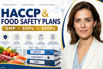 write haccp plan, food safety plan, gmp for meat, bakery, sushi