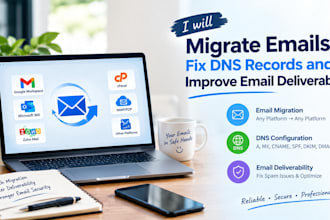 migrate emails, fix dns records and improve email deliverability