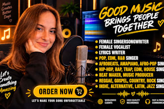 be female pop singer songwriter rnb edm christian worship gospel choir vocalist