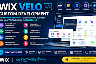 develop custom wix velo features code databases automations API integrations
