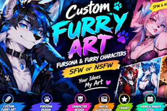 draw your furry art, fursona in nsfw or sfw