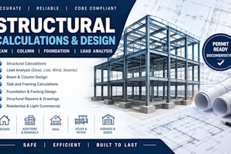 do structural calculations load analysis beam column foundation design