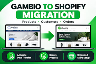 do gambio order products customers migration to shopify, fix gambio website