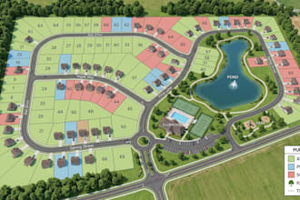 create 2d property maps, plot maps, parcel maps, and real estate site plans