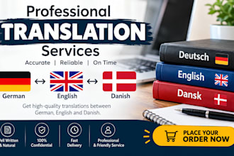 translated german, english, and danish in natural language