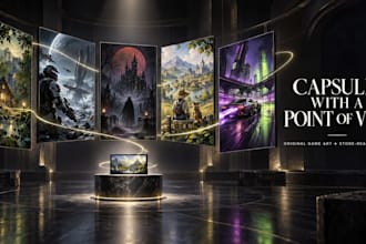 create steam capsule art, steam banner, stream overlay and character concept art