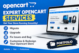 migrate, upgrade, fix issues and bug, customize redesign your opencart store