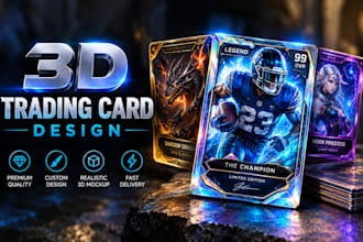 design premium 3d trading cards and collectible card mockups