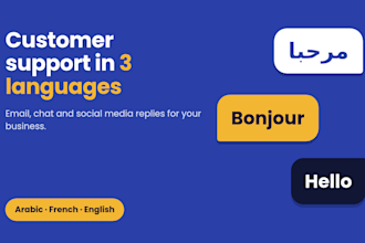 provide customer support in arabic, french and english