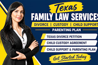 do texas divorce petition, child custody agreement, child support parenting plan
