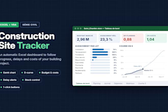 create an excel construction tracker with gantt and vba