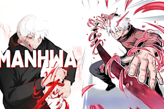 design anime light novel web novel cover webtoon manhwa manga art for marketing