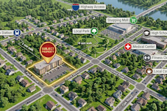 design real estate, property, location and amenity maps