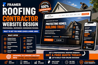 framer roofing contractor website roofing company landing page responsive design