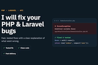 fix PHP laravel bugs and API errors