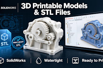 design 3d printable models and stl files in solidworks