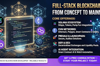 be solana web3 dapp developer for evm, dex, defi, pump fun, presale and staking