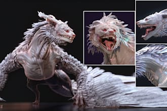 do 3d animal model, creature, monster, alien and dragon model for game and films