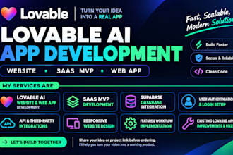 build lovable ai website, lovable saas mvp, supabase web application, mobile app