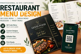 design restaurant menu qr code menu canva menu redesign restaurant print menu