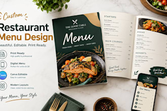 design canva print ready digital menu restaurant menus canva menu layouts