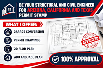 be your structural and civil engineer for arizona, california and texas permit