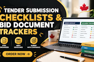 create tender submission checklists and bid document trackers