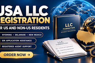 register US llc, wymoning llc, foreign owned llc and assist with ein