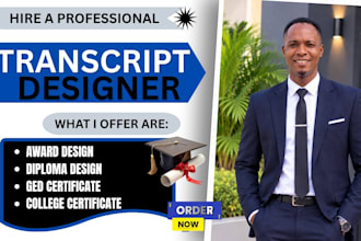 design academic transcript, diploma, school certificate and editable template